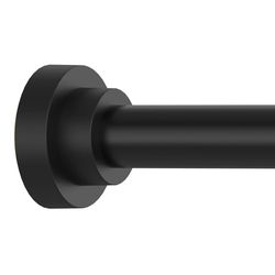 Thestoa Tringle à rideau de douche réglable de 109,2 à 198,1 cm, sans perçage, anti-rouille, antidérapante, noire pour salle de bain
