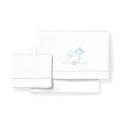 Mon Petit Beddengoedset voor kinderbed, wit en blauw