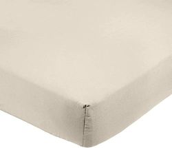 Amazon Basics Lençol de baixo ajustável, 135 x 190 x 30 cm, de poliéster de microfibra, bege