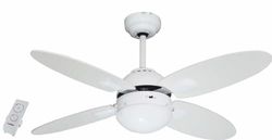 BASTILIPO Plafondlamp ventilator met afstandsbediening e27, 60 W, wit, 105 x 41 cm