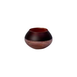 Villeroy & Boch Manufacture Swirl Porta-velas de porcelana premium, preto, 70 mm