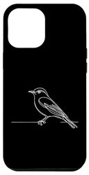 Custodia per iPhone 15 Pro Max Line Art - Pigliamosche dai lati olivicologo e uccello