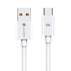 YHEMI Cable USB C, 6A Cable USB Tipo C 5.9Ft Carga Rápida y Sincronización para Samsung S20 S10 Note 20 10 Xiaomi Redmi Huawei P30 P20 LG Google(6A-1.8M)