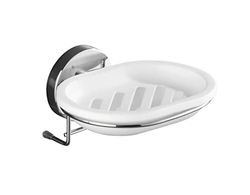 WENKO 20882100 Vacuum-Loc® soap dish Milazzo - fixing without drilling, Steel, 13 x 6 x 12 cm, Chrome