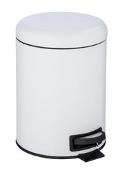WENKO Leman Wit/Zwart, cosmetica-pedaalemmer, 5 liter