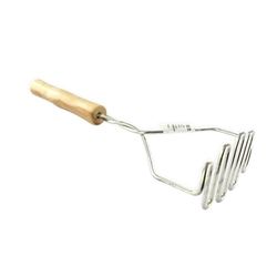 Fackelmann 521417 Presse purée manuel, presse légumes, presse purée professionnel, écrase légumes, Bois, Acier inoxydable, 29 x 9,5 x 5,5 cm, Marron
