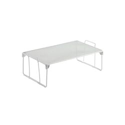 Avilia Mensola Portaoggetti con 1 Ripiano, per Cucina e Bagno - Impilabile, in Metallo, Bianco e Grigio, 41x25.5x15cm