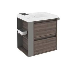 Bath + – Meuble de salle de bain avec 2 tiroirs et lavabo en résine Bsmart