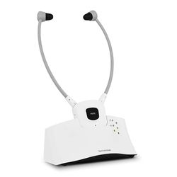 TechniSat STEREOMAN ISI 3 Draadloze stereo draadloze hoofdtelefoon voor televisie en muzieksystemen met dockingstation, wit