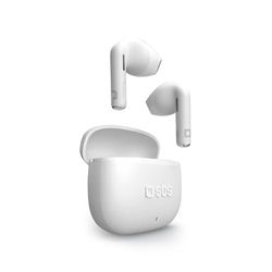 SBS Go Pods TWS - Cuffie Auricolari Semi In-Ear True Wireless Stereo, Custodia di Ricarica, Microfono Integrato, Controlli Touch, per Smartphone, Tablet, Laptop, 12 Ore Riproduzione, Bianco