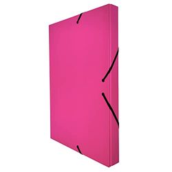 Raylu Paper – Carpeta de Proyectos Mate de tamaño A4 con lomo de 3 cm, carpeta de cartón resistente y cierre con gomas para proyectos escolares u oficina, Archivador tamaño 34 x 24 cm (Rosa)