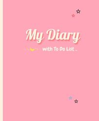 Bunbee Cute bright pink diary with to- do list - 7.5 x 9.25": daily note for planning and managing personal task