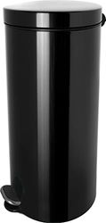 helit H2404395 - Poubelle à pédale à ions d'argent, "the knight", 30 litres, noir