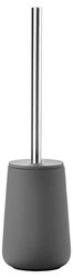 Zone Denmark Nova Toiletborstel, toiletborstel van porselein en roestvrij staal, wc-borstel met borstelhouder, soft-touch coating, doorm. 10,3 cm, hoogte 37 cm, grijs