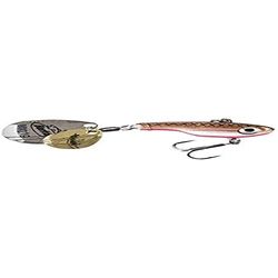 Berkley Pulse Spintail Leurre Hybride Jig Spinner, Équipé d'Hameçon Fusion, se lance loin et est Redoutable pour la Pêche des Carnassiers en Eau Douce, Black & Red