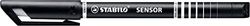 STABILO Sensor F Fineliner with Spring-Loaded Tip Fine Single Pen Black