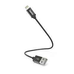 Hama Cavo Lightning USB-A (cavo di carica/trasferimento dati da USB-A 2.0 maschio a Lightning, 0.2 m, certificato MFI, 480 MBit/s, iPad/iPhone 13/12/11/XS/XR/X/8/7/7+/6s/6/5/SE2020) Nero