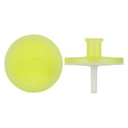 Macherey & Nagel ML-3115 CHROMAFIL polyvinylideendifluoride kleurgecodeerde spuitvoorzetfilter, 0,20 µm poriënbreedte membraan, 15 mm filtertype, geel/wit, 100 stuks