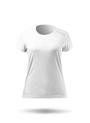 Zhik ZhikDry UV Active Short Sleeve Top voor dames, wit, licht, sneldrogend, UV-bescherming en SPF-eigenschappen