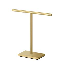 Gatco 1444B, Soporte para Toallas de encimera Independiente con Base Rectangular Moderna, latón Cepillado