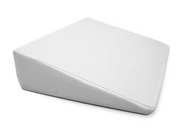Quirumed WELLCORE Cuscino cuneo per massaggio, 40 x 55 x 13 cm, in ecopelle, sfoderabile, imbottitura in schiuma, per yoga, fitness, ergonomico, bianco