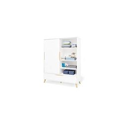 Pinolino wikkelcommode Riva extra breed, incl. afneembare aankleedopzet voor baby's en peuters, van wit MDF en massief essenhout