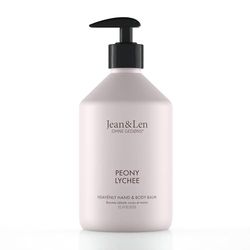Jean & Len Heavenly Hand & Body Balm Peony & Lychee, per un'esperienza di cura profumata, con olio di argan e burro di karité biologici, flacone di alta qualità, senza parabeni e siliconi, 500 ml