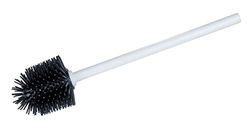 WENKO Escobilla de silicona para inodoro, escobilla de repuesto con mango antibacteriano y cabezal de silicona intercambiable para limpieza higiénica del inodoro, (An./P x Al.): Ø 7,5 x 35 cm, blanco