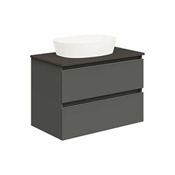 Baikal Set di mobili da bagno. Mobile sospeso a parete. Disponibile in diverse misure e finiture. Il mobile viene consegnato assemblato. NUUR 80 cm Grigio Scuro