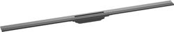 hansgrohe RainDrain Flex - set di canalina doccia accorciabile, canale di drenaggio 1200 mm, scarico a pavimento della doccia, cromo nero spazzolato