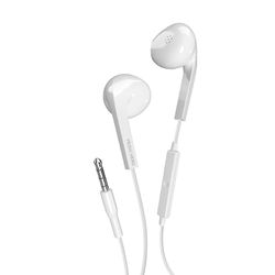 Music Hero AUX-hoofdtelefoon, 3,5 mm jackstekker, geïntegreerde besturingen, microfoon, semi-in-ear hoofdtelefoon, wit