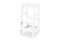 PINOLINO Lärande tornet 'Fino', vitlackerad - Höjdj- och sänkbart kökstorn av massiv bok, stabilt learning tower, Montessori-inspirerat