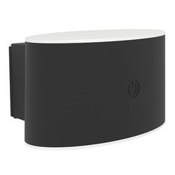 EGLO Valgiano Applique murale LED avec support magnétique, spot mural sans fil tactile à intensité variable, rechargeable par USB, ovale, plastique noir, blanc chaud – blanc froid, IP44, 12 cm