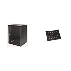 LINK LK1915UN Armadio Rack 19" 15 Unità da Muro per Reti 750 X 540 X 450 mm, Nero & LKRIP350N Ripiano per Armadio 19" 1 Unità Profondità 350 mm, Nero [Italia]