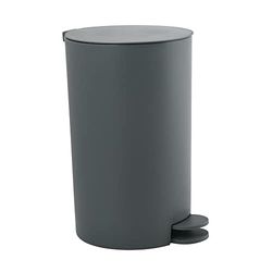 MSV, Poubelle à cosmétiques Modèle Osaki, 3 litres, Couvercle, Poubelle à Pédale pour Toilettes Salles de Bain, Compact, Petit Espace, avec Récipient intérieur Amovible, Gris
