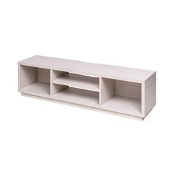 Iris Ohyama, TV meubel met open planken / TV meubel voor 65 inch TV, Massief hout, Kantoor, Woonkamer - TV Cabinet Standard - OTS-150S - Witte eik