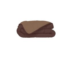 Poyet Motte Calgary Polyester Duvet Chocolate/Mocha, polyester, Chocolat/Moka, 260x240x1 cm