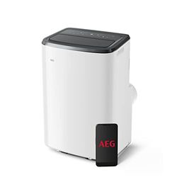 AEG AXP26U339CW Aire Acondicionado Portátil - Función Frío, Deshumidificador y Ventilador, Bluetooth, Wi-Fi, Temporizador 24 horas, Refrigeración rápida, Control remoto APP, Clase A, Blanco