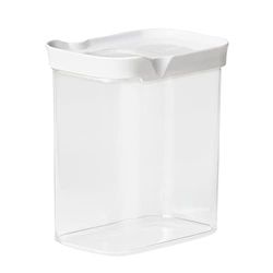 Emsa N11421 Optima - Bote de 1,6 litros, rectangular, tapa deslizante, ideal para porciones, 100% seguro, higiénico, inofensivo, junta fresca, sin BPA, diseño transparente