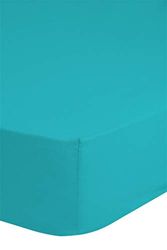 emotion Hoeslaken van jersey, aqua, mat, 90 x 200 cm, blauw, 90 x 200 cm