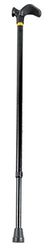 Days Contoured Grip Sticks, Walking Stick with Comfortable Grip for Enhanced Support, Features Central Handle Positioning to Reduce Wrist Strain, Non-Folding, 29-38" - Right, Black