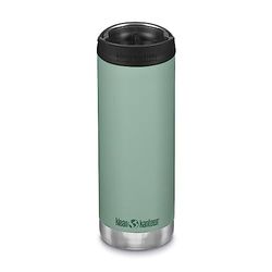 Klean Kanteen TKWide Geïsoleerde fles, 16 oz, met deksel voor koffie, beryll groen