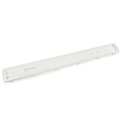 BeMatik waterdicht scherm voor LED buis 2 x 1500 mm met aansluiting op een einde IP65 T8 G13 (NP46), Transparant