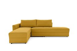 LOOKS BY WOLFGANG JOOP Looks III - Divano di design con molle molle, divano ad angolo con funzione letto, 287 x 229 x 77 cm, colore: Giallo