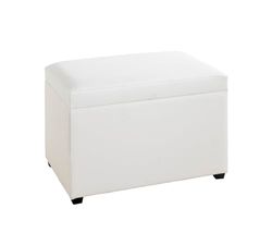 HAKU Mobel Storage Bench White, Synthetic Fabric With Leather Look, Mdf - Size: W 58 cm X H 42 cm X D 39 cm, Style: Modern