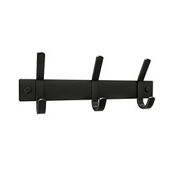SAYONEYES Coat Rack Wall Mounted with 3 Coat Hooks for Hanging – 9 Inch Heavy Duty SUS304 Stainless Steel Matte Finish Waterproof – Wall Hook Rack for Bathroom Kitchen Entryway (Black)