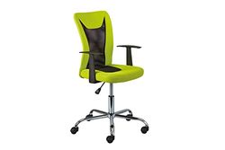 Inter Link - Chaise enfant pivotante - Chaise de bureau pivotante - Chaise de bureau ergonomique - Réglable en hauteur - Respirante - Vert et noir - Donny