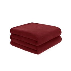 Dreamscene Kerstdeken, rode banksprei, ultrazachte, warme winterdeken, dikke comfortabele fleece deken, herfstdeken, wijnrood, 120 x 150 cm