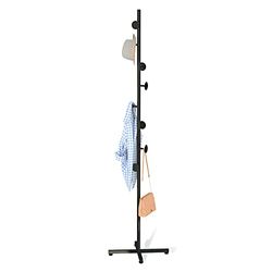 CLSYO Kapstok standaard met 8 haken metalen kleerhanger vrijstaande entree, hal, slaapkamer, kantoor voor het ophangen van kleding, jas, hoeden, tassen (zwart)