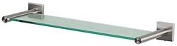 Spirella Wandglasplank NYO badkamerplank plank wandplank voor de badkamer van glas en roestvrij staal 40cm - om te plakken en te boren